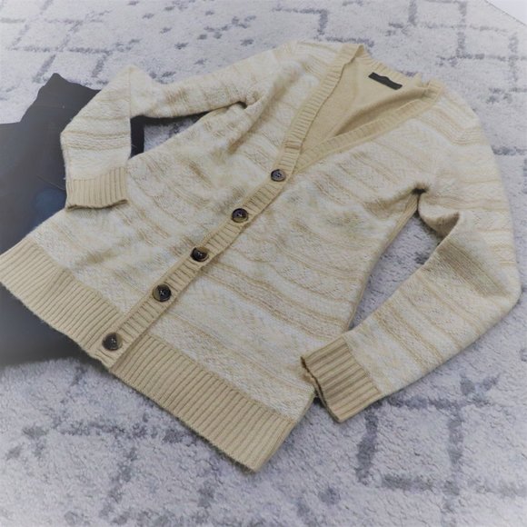 The Limited | White & Tan Print Button Down Cardigan - Picture 10 of 10